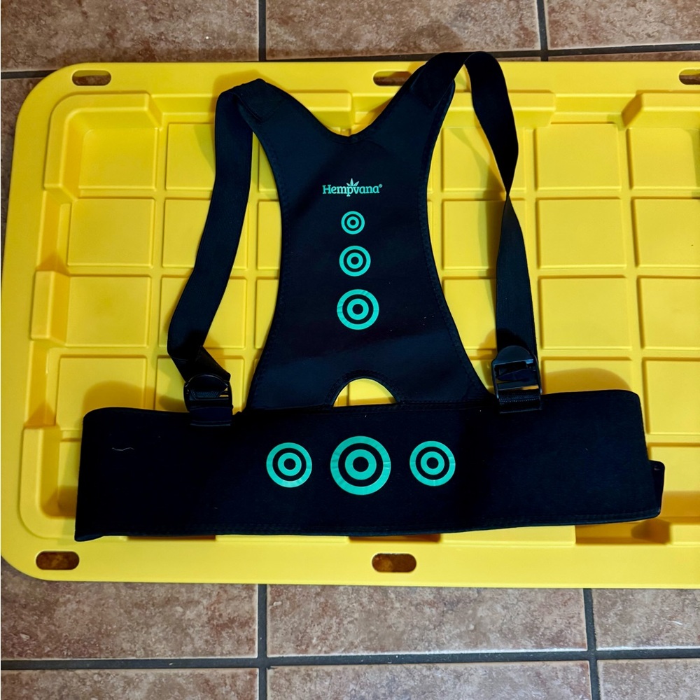 Black and Teal Back Support Brace